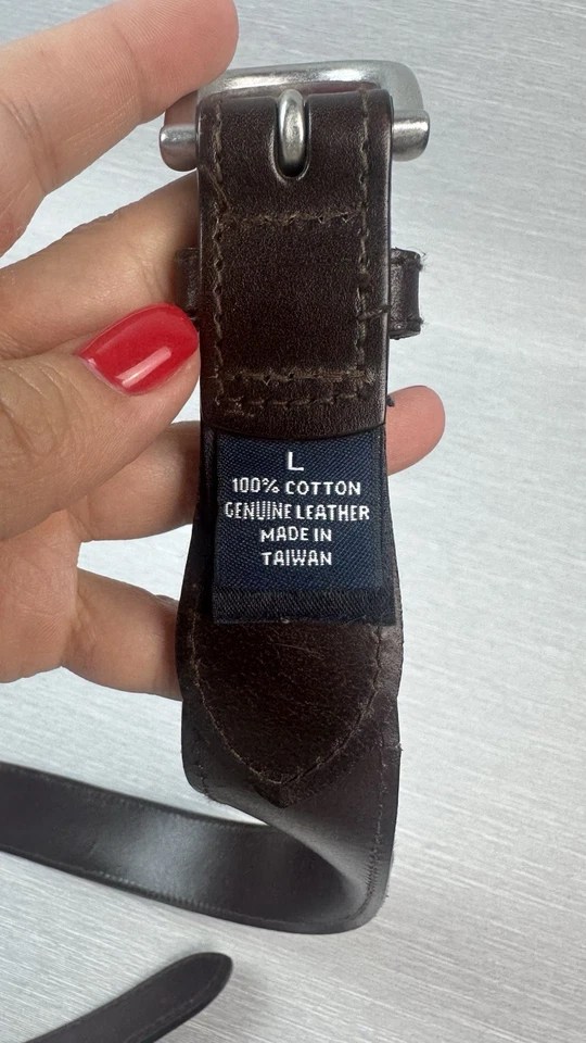 Brooks Brothers Women’s Belt Size L 100% Cotton Genuine Leather - Image 4 of 4