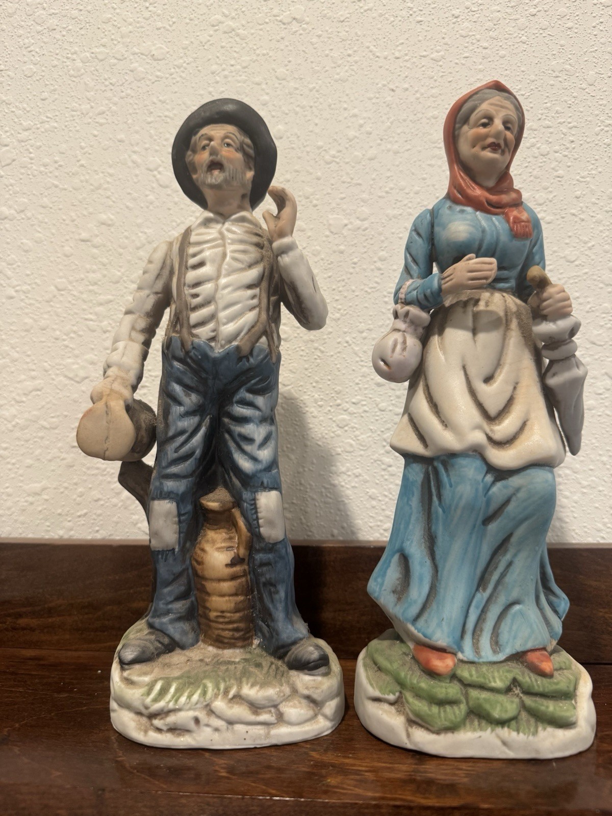 2 Homeco Vintage Porcelain Figurines Old Man & Woman