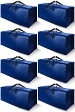 8 Pack Heavy Duty Extra Large Moving Bags with Backpack Straps - Strong Handl...