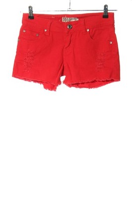 GOGO Jeansshorts Damen Kurze Hose Gr. DE 34 rot Casual-Look