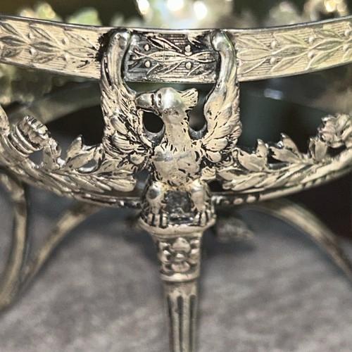 Antico supporto ciotola argento massiccio stile impero neo classico tedesco - Foto 4 di 7