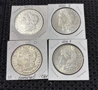 Four Morgan Silver Dollars 1880 S , 1881 O , 1903 O , 1898 P in XF to AU/BU Cond