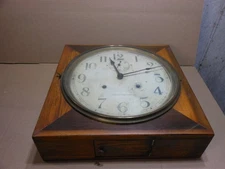 Vintage / Antique Seth Thomas 30 Day Wall Clock Square Case