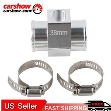 38mm Joint Pipe Radiator Hose Adapter for 1/2"-14NPT Water Temp Gauge Sensor