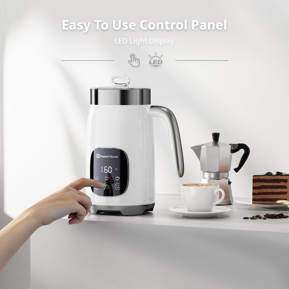 Milk Frother with Adjustable Temperature and Froth Thickness, 14-Ounce Capacity, Perfect for Lattes, Cappuccinos, and Hot Chocolate Milk Frother with Adjustable Temperature and Froth Thickness, 14-Ounce Capacity, Perfect for Lattes, Cappuccinos, and Hot Chocolate