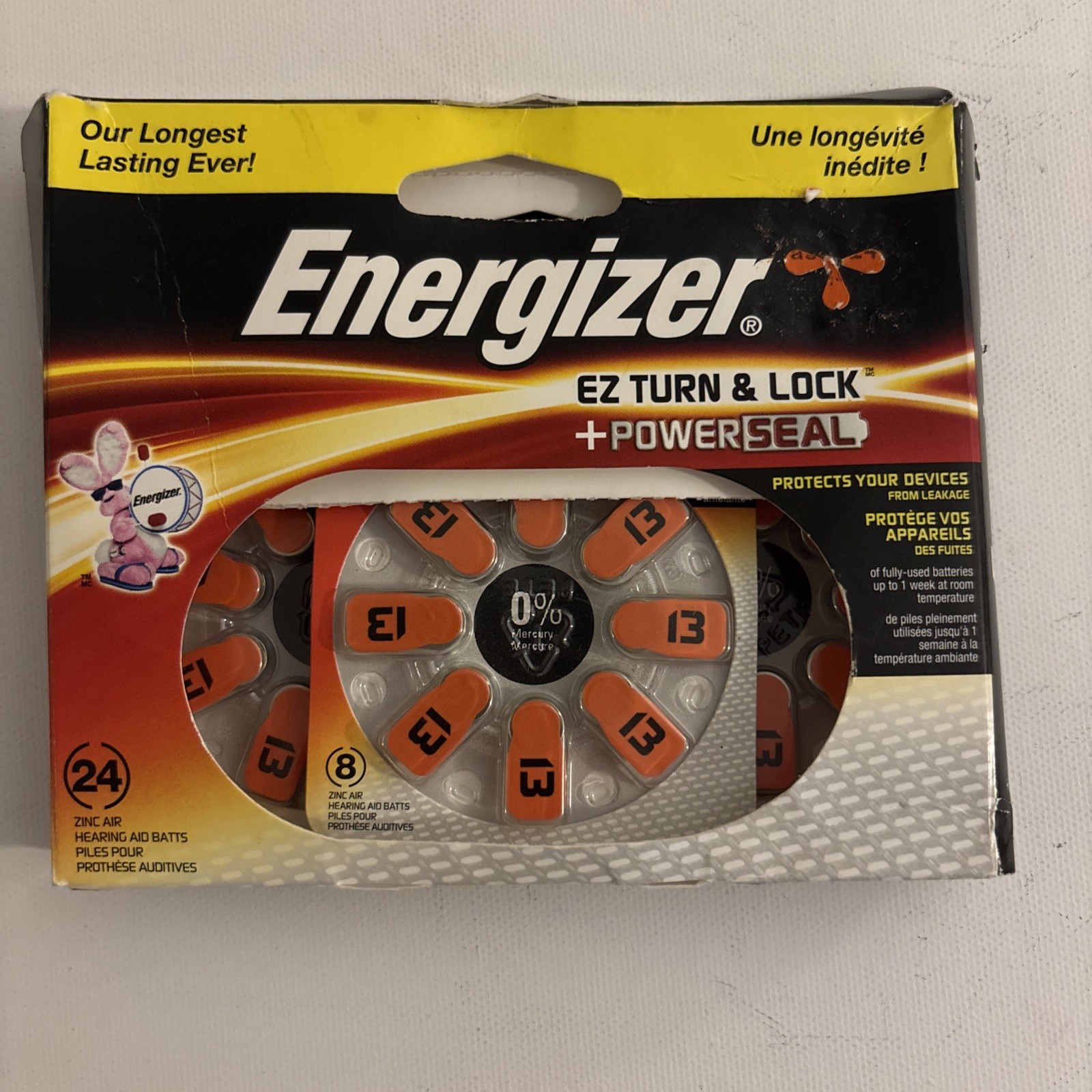 Energizer Batteries AZ10DP-24  EZ Turn and Lock Hearing Aid - Size 13 - 24 Count