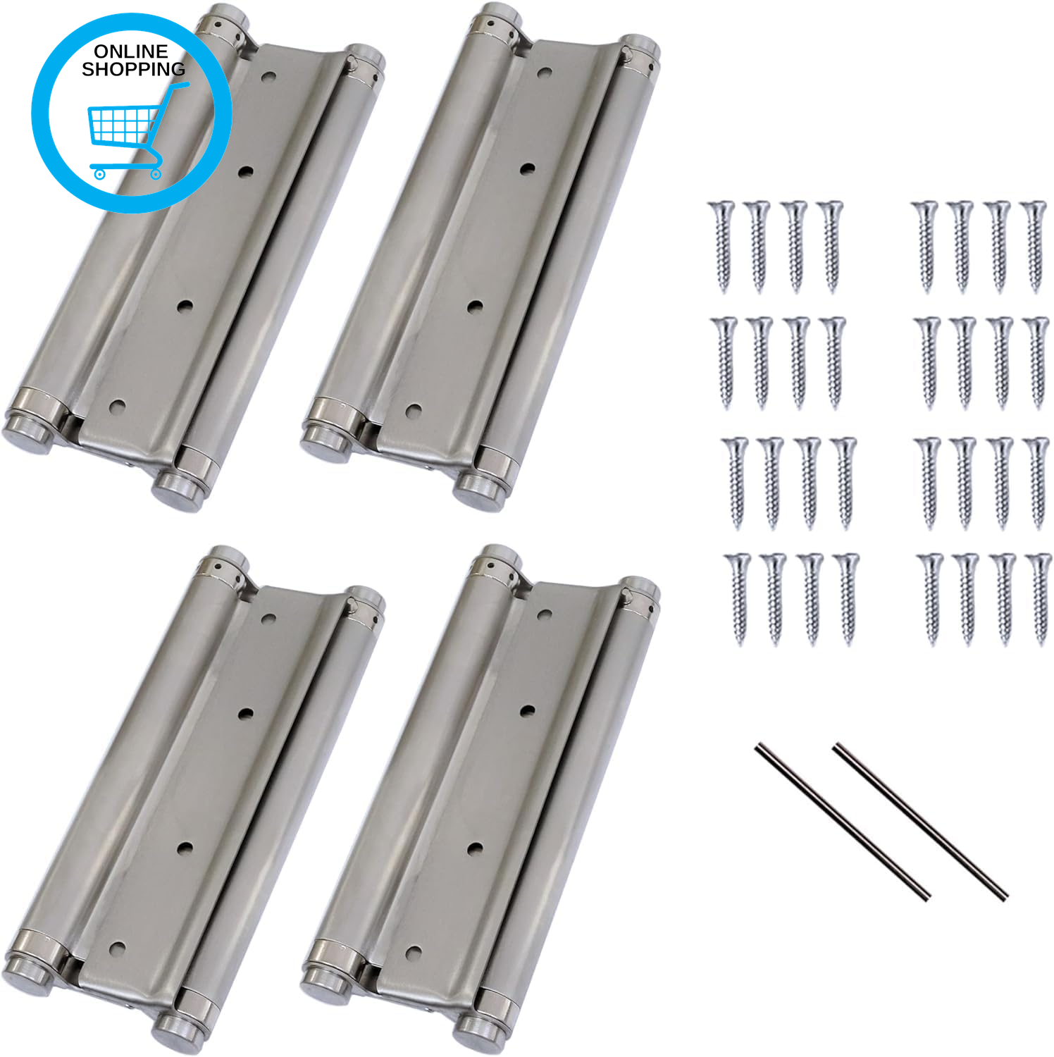 4 Pcs 8'' Heavy Duty Cafe Saloon Door Hinges Double Action Spring Hinge Stainles