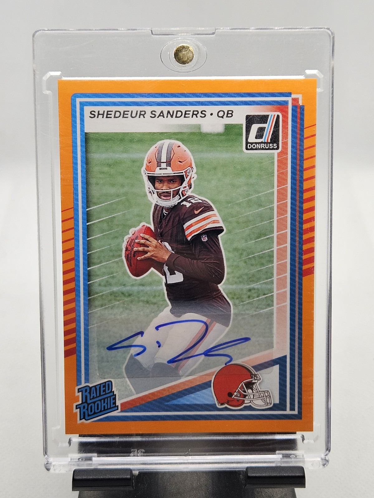 2025 Panini Donruss Shedeur Sanders Orange Rated Rookie Auto RC Color Match 