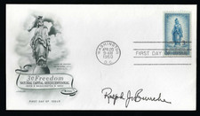 Ralph Bunche signed cover political scientist 1950 Nobel Peace Prize
