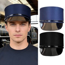 1 Pcs Adults Train Engineer Conductor Driver Hat Halloween Cosplay Dress Up Cap