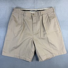 Vintage 90s Polo Ralph Lauren Tyler Shorts Mens 38 Beige Pleated Chino 9"