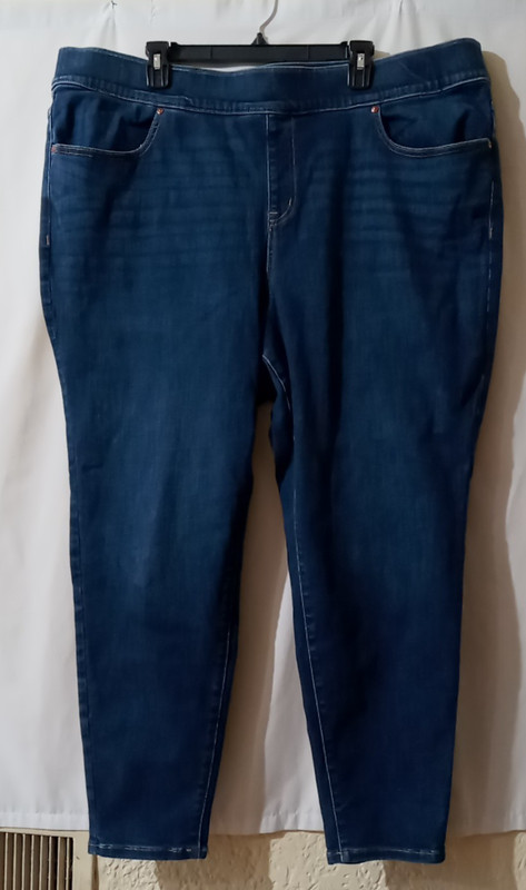 plus size 26 lane bryant blue jeans elastic waist stretchy pockets-see pics