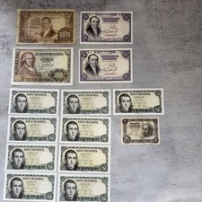 Spain 100 Pesetas 1948-1953, 25 Pesetas 1946 , 5 Pesetas 1951, 1 Peseta 1951 Ban