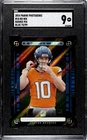 Bo Nix RC 2024 Panini Photogenic Rookie Pix Blue 75/99 SGC 9