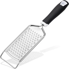Stainless Steel Handheld Cheese Grater and Lemon Zester with Handle
