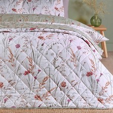 Catherine Lansfield Grasmere Green Floral Brushed 200x220 cm Cotton Bedspread UK
