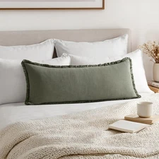 Decorative Throw Pillow Covers Neutral Linen Fringe Throw Pillows Set of 1 Li...