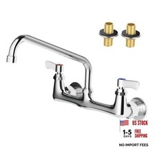 Wall Mount Kitchen Faucet, TOLSUNY Commercial Sink Faucet with 12-inch Swivel