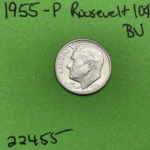 1955 Roosevelt Dime 10c BU Uncirculated Mint State 90% Silver