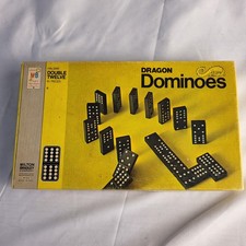 Vintage 70s Dragon Dominoes Double 12 Game Set of 91 pieces