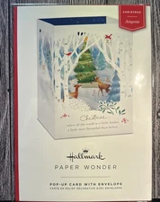 New Hallmark Christmas Holiday Pop Up Greeting Card Winter Wonderland Deer Snow