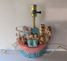 Noahs Ark Ceramic Lamp Nursery Decor Works and Needs New Shade
