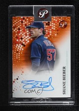 2022 Topps Pristine Orange Pulsar Refractor 14/25 Shane Bieber #PA-SB Auto 1j7t