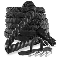 40 Foot Exercise Battle Rope with Cover and Anchor Kit - 2 Inch Diameter