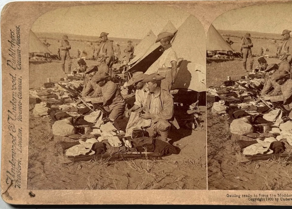 Tarjeta Stereoview Getting Ready to Force Modder, kit de inspección, histórica vintage Foto 2 de 4