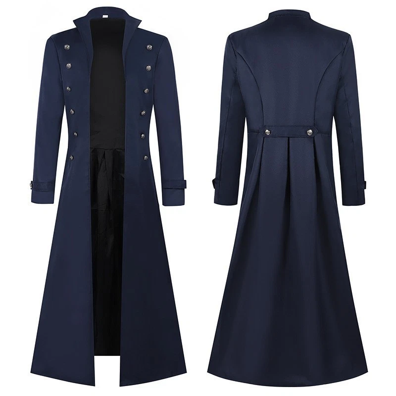 Abrigo largo gótico vintage para hombre chaqueta de Halloween steampunk talla grande