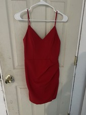 Red V-Neck Short Formal Dress Size 3
