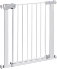 Image of Safety 1st Auto Close Stair Gate Baby Dog Pressure Fit Metal White 73-80 cm