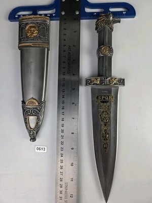  ️ Roman Gladius Style SPQR Dagger   Eagle Pommel w/ Scabbard - Knife #613 