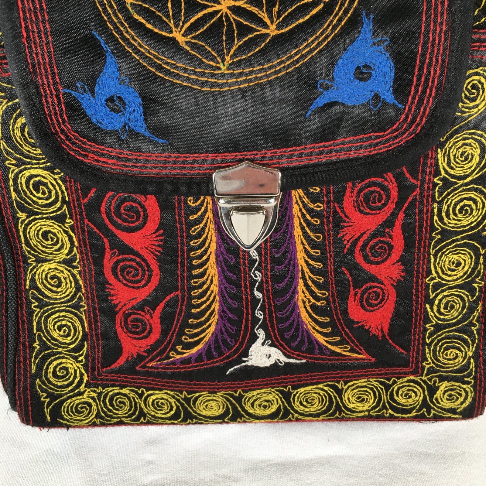 Wisdom Wear Multi Colored Backpack Embroidered Bo… - image 3