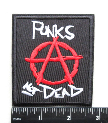 PUNKS NOT DEAD MUSIC ANARCHY SYMBOL BATTLE VEST JACKET EMBROIDERED IRON ON PATCH