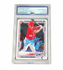 Daylen Lile Signed Card Washington Nationals Autographed Auto PSA