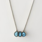 Sterling Silver Turquoise 3 Stone 18” Chain necklace Southwestern Pendant NEW — photo 2