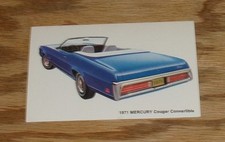 Original 1971 Mercury Cougar Convertible Postcard 71 Original 1971 Mercury Cougar Convertible Postcard 71