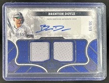 2025 Topps Tier One Brenton Doyle Auto Relics Dual Jersey Blue Foil #/99 Rockies