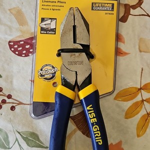 IRWIN VISE-GRIP 2078209 Lineman's Pliers Wire Cutter Comfort Grip Blue/Yellow