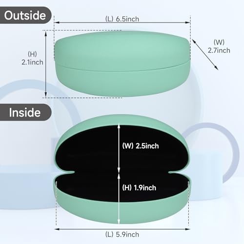 Sunglasses Case Hard Shell,2 Pack Large Eyeglasses Cases Protective Green+blue - Picture 2 of 6