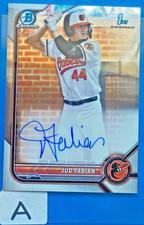 JUD FABIAN 2022 1st Bowman Draft Chrome Prospect Auto ORIOLES Rookie (A)