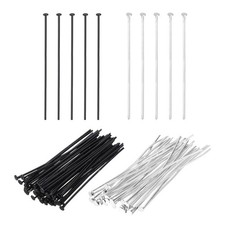 2 Inch Flat Head Pins Jewelry Making Headpins-400Pcs Silver Black