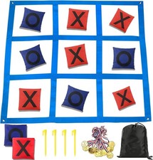 Giant Tic Tac Toe Bean Bag Toss Outdoor Games for Kids Adults Family-4X4FT La...