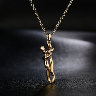 Men's and Women's Couple Embrace Pendant Necklace Romantic