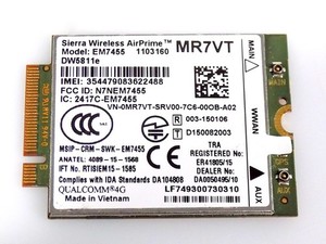 Dell 0MR7VT Ersatzteil Sierra AirPrime EM7455 WWAN LTE 4G Card für Latitude 7480