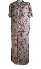 Karin Stevens Women's Sleeveless Flowers Maxi Dress W/ Blouse Size 12