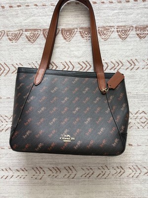 COACH Tote Bag Dark Brown Orange