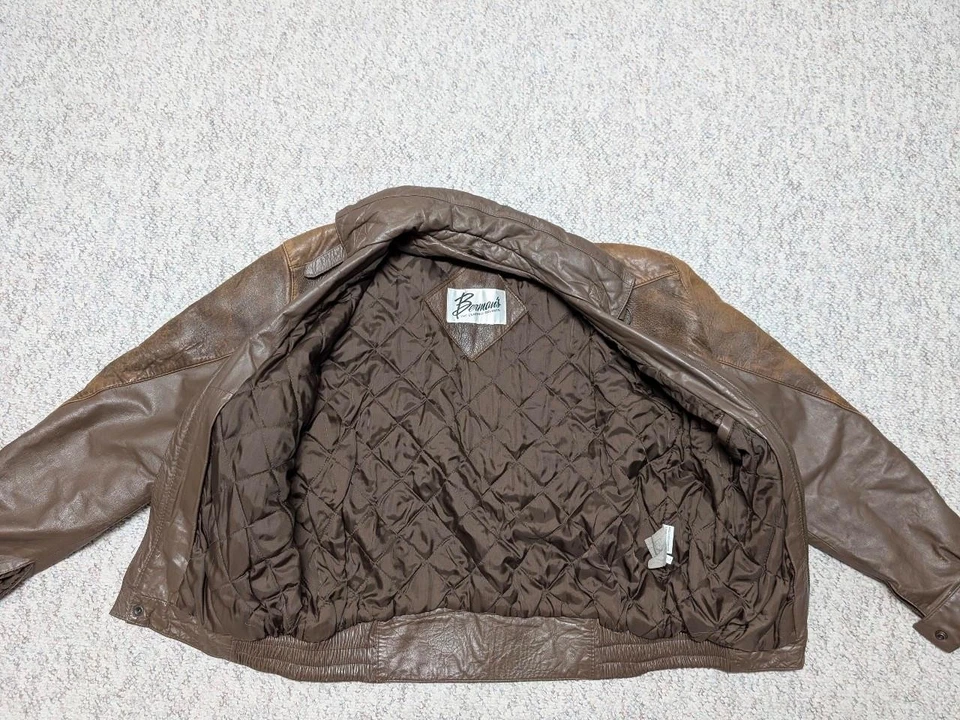 BOMBER cuero vintage años 80 cuero M marrón PATINA motocicleta 42-44 mad max Foto 4 de 4