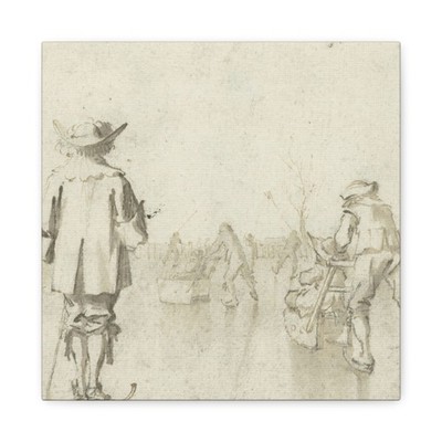 Gerard ter Borch (II), Zwolle - Man kijkend - Canvas Wall Art